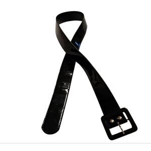 Shiny Faux Patent Black Women's Belt waist 32"-36"